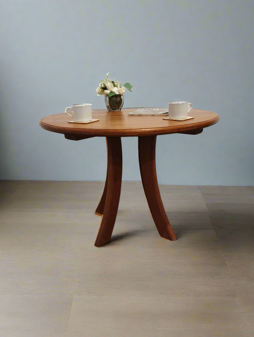 Circular wooden coffee table